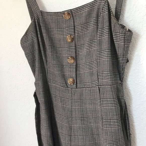 Gray stripped long romper - Picture 3 of 4